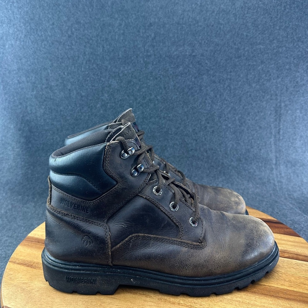 Wolverine Men's W08169 Dark Brown Leather Work Boots Size 10.5m